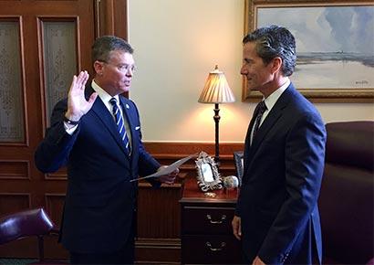 Kevin J. Lilly takes the oath of office